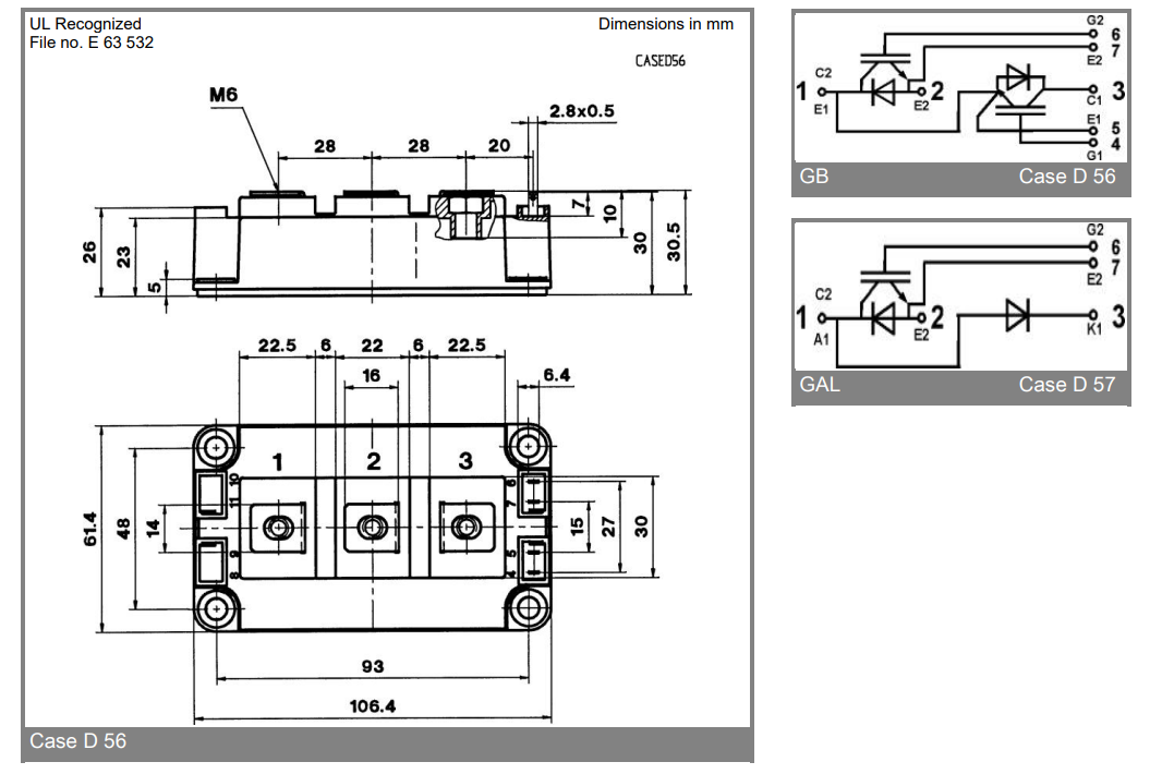 skm200gb176d physical structure diagram